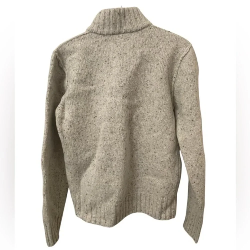 TOMMY wool knit 1/4 zip oatmeal sweater Large - Picture 4 of 8